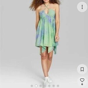 Wild Fable Blue Green Tie Dye Fairy Dress Small